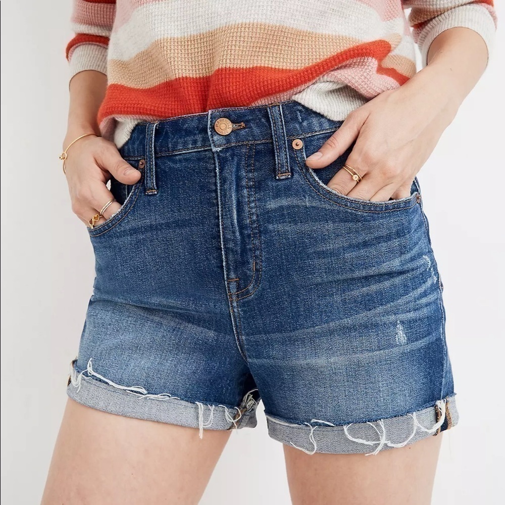 Madewell High-Rise Denim Shorts in Glenoaks Wash: Cutoff Edition SZ 24